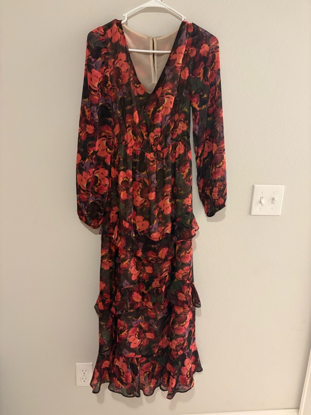 Women's Floral Long-Sleeve Maxi Dress